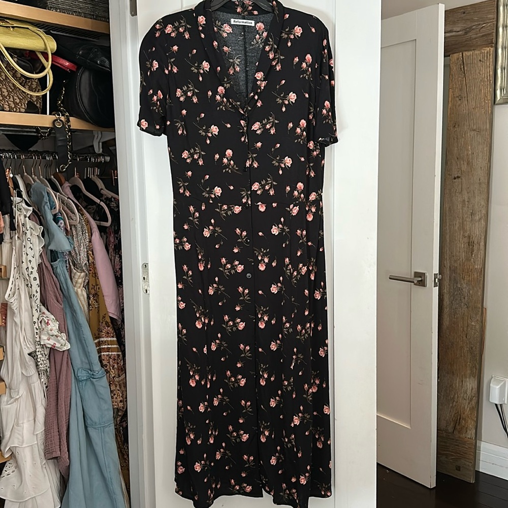 Reformation Dress Long Maxi Floral ROCKI Dress - Picture 3 of 7